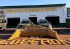 Trio é preso com 364 kg de drogas após perseguição policial e capotamento de caminhonete em Pontes e Lacerda