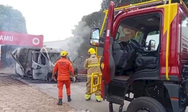 Incêndio em Ambulância do SAMU de Aragarças Mobiliza Corpo de Bombeiros