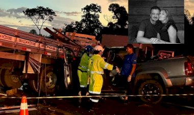 Tragédia na BR-163: Casal morre e dois ficam feridos em grave colisão entre caminhonete e carreta em MT