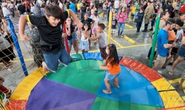 Projeto 'Rua da Alegria' reúne centenas de crianças com brincadeiras gratuitas em Sinop