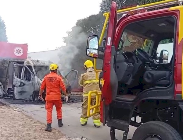 Incêndio em Ambulância do SAMU de Aragarças Mobiliza Corpo de Bombeiros
