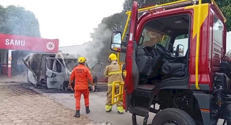 Incêndio em Ambulância do SAMU de Aragarças Mobiliza Corpo de Bombeiros