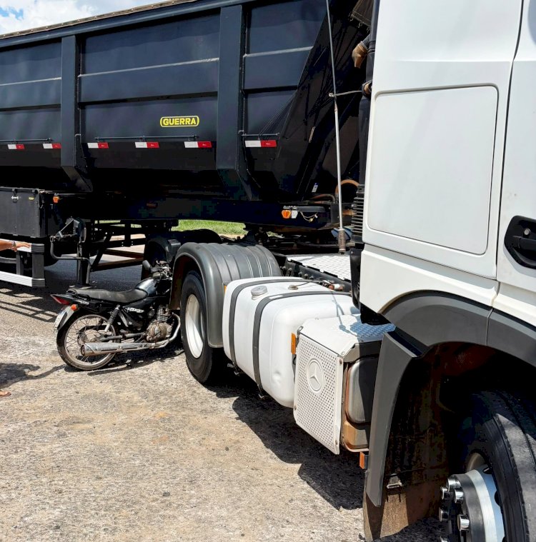 Motociclista Ferido em Acidente com Carreta em Nova Mutum