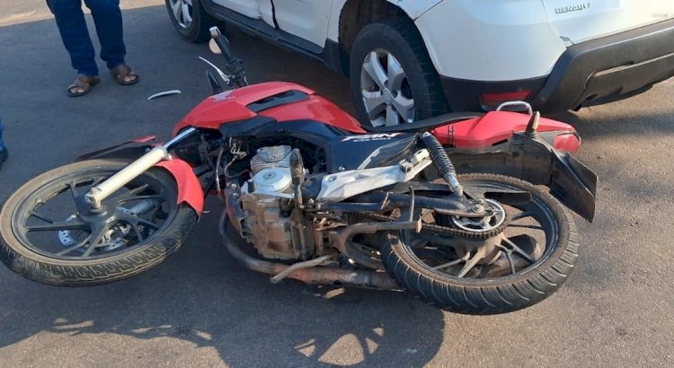 Motociclista sofre ferimentos em colisão com carro em Colíder