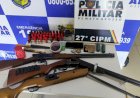 PM apreende armas, munições e prende homem por ameaças contra a ex-esposa na região do Araguaia