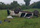 Hilux capota e dois homens morrem em estrada na região do Araguaia; um ferido