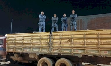 PM de Campinápolis apreende carga ilegal de madeira