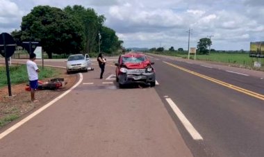 Acidente entre carro e motocicleta deixa uma pessoa morta na BR-158 em Nova Xavantina
