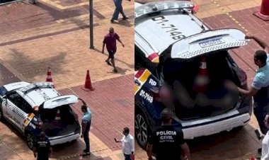 Corpo é encontrado em carro da Polícia Militar estacionado em praça de MT