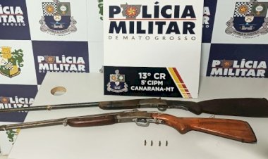 Polícia Militar apreende duas armas de fogo em residência de Canarana