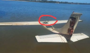 Avião é encontrado parcialmente submerso no rio Araguaia em Santa Terezinha