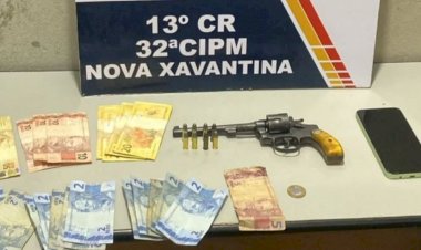 PM prende suspeito com arma de fogo durante operação tolerância zero em Nova Xavantina