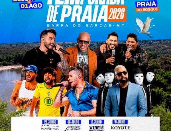 Prefeitura divulga atrações da Temporada de Praia 2026 com shows na Praia do Bosque e na Arena do Porto do Baé