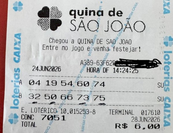 Aposta de Campinápolis acerta a quadra e fatura mais de R$ 12 mil na Quina de São João