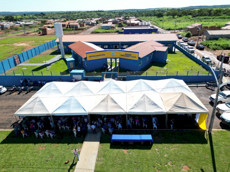 Com recursos próprios, Prefeitura de Novo São Joaquim inaugura prédio da Escola Mun. Profº Norval Augusto Coelho