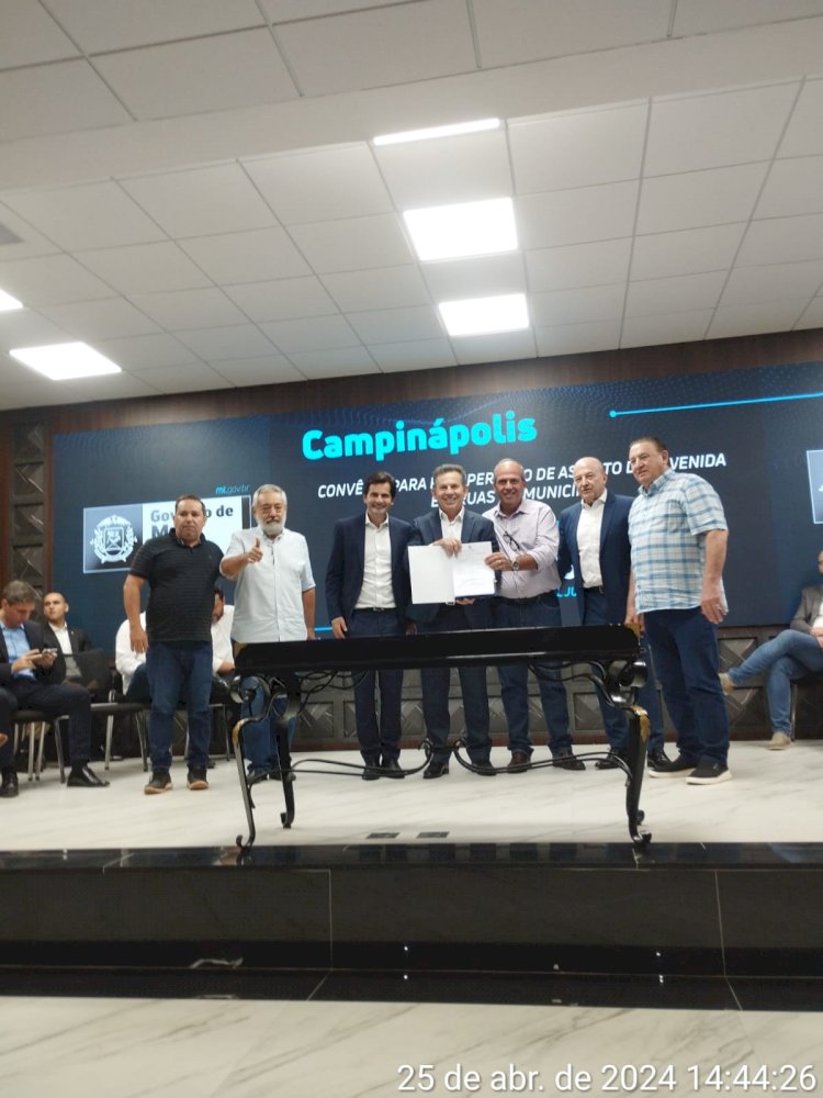 Prefeitura de Campinápolis assina com o Governo de MT convênio de R$ 4,1 milhões para recuperar avenida e ruas do município