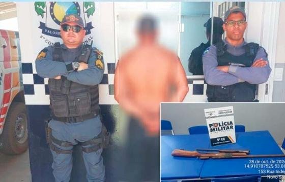 Após tentativa de fuga, homem é preso em Novo São Joaquim por agredir e ameaçar a mulher