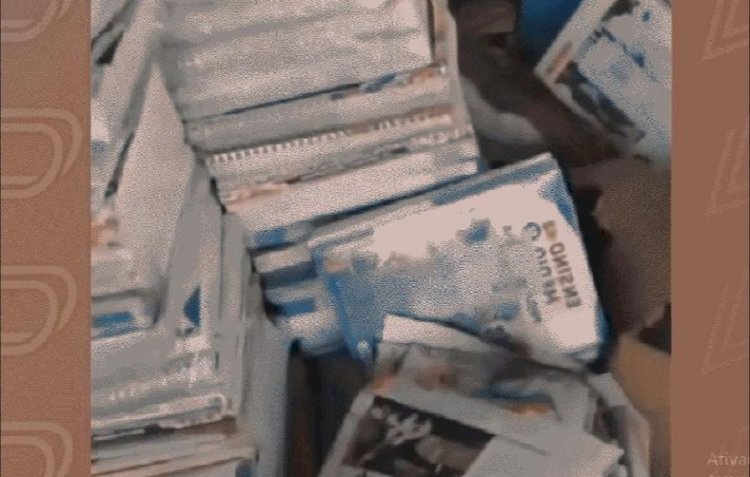 Apostilas e livros escolares são encontrados em aterro sanitário de Água Boa