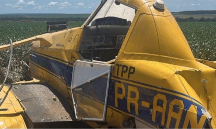 Piloto morre em queda de avião agrícola na zona rural de Canarana