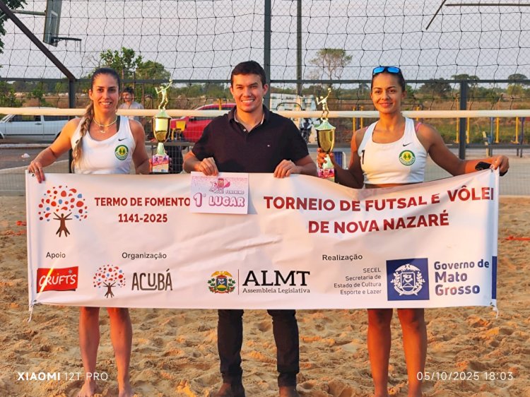 Dupla feminina de Campinápolis conquista o título da Taça Outubro Rosa de Vôlei de Areia em Nova Nazaré
