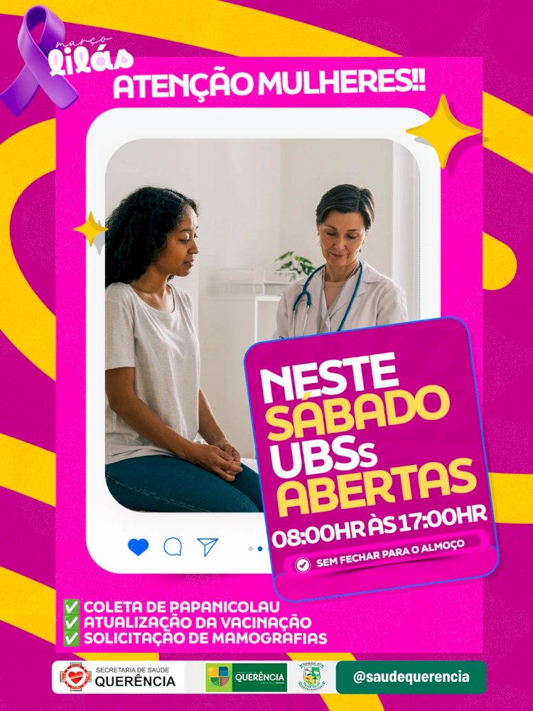 UBSs de Querência terão atendimento especial em ação do Março Lilás