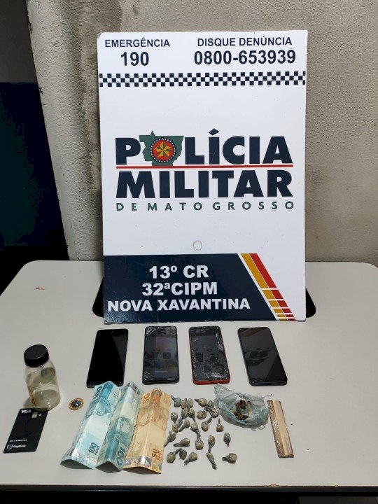 Polícia Militar prende casal faccionado por tráfico de drogas em Nova Xavantina