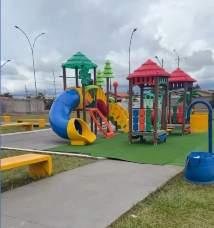Prefeitura de Novo São Joaquim investe em novos parques infantis em praças, escolas e creche