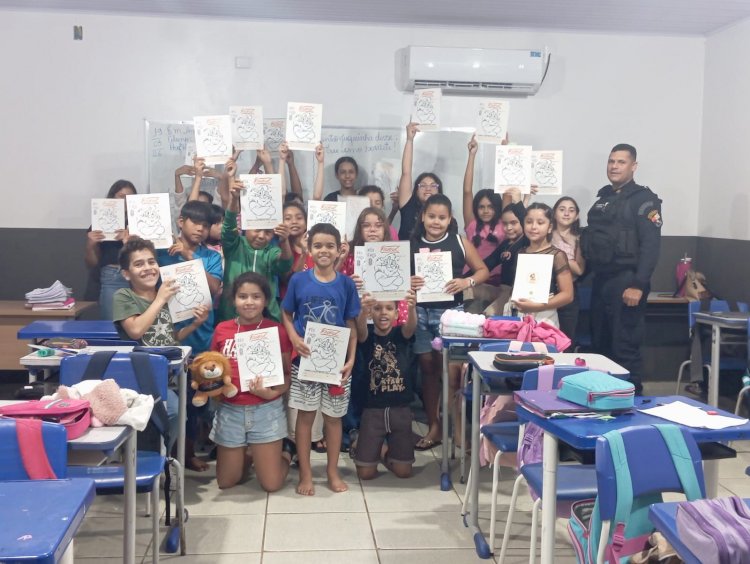 PROERD inicia atividades com os alunos do 5º ano da Escola Municipal Anastácio Feliciano Alves, em Campinápolis