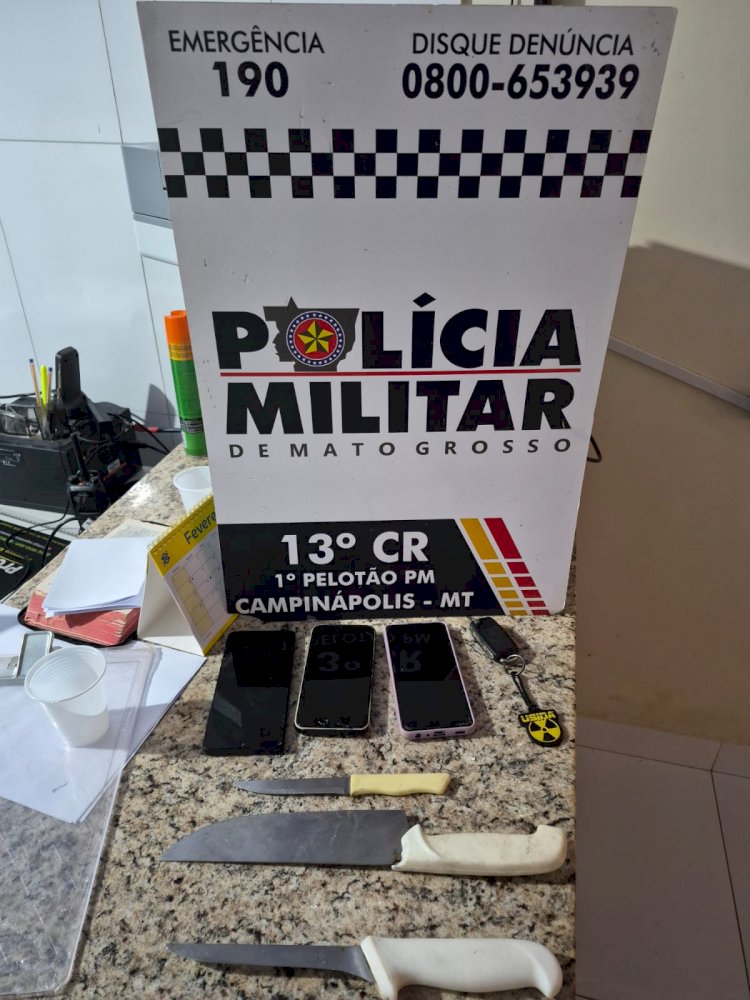 Polícia Militar prende suspeitos por tentativa de homicídio, roubo e série de crimes em Campinápolis