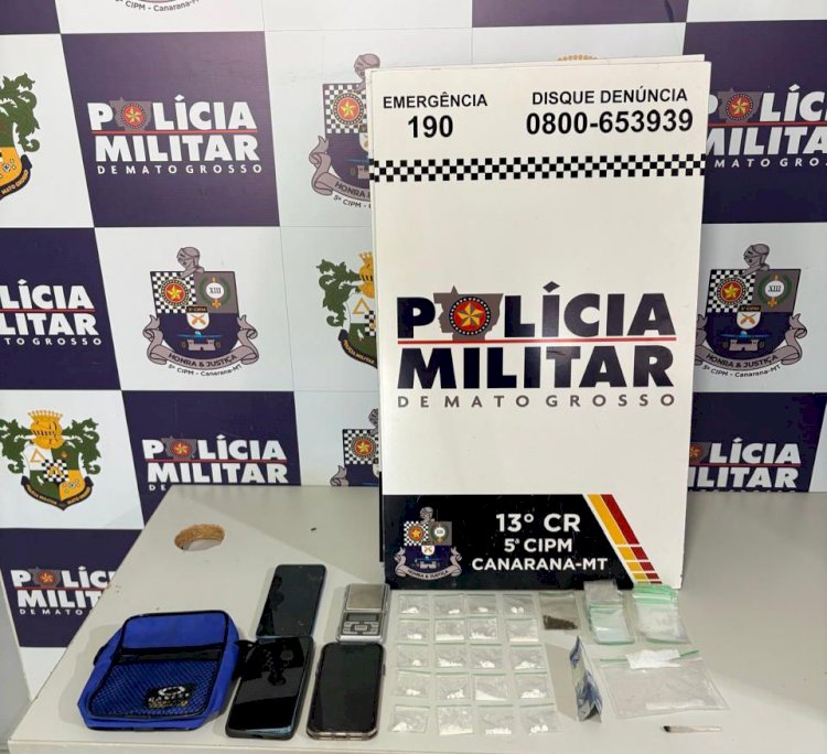 Discussão de casal termina em flagrante de tráfico de drogas em Canarana