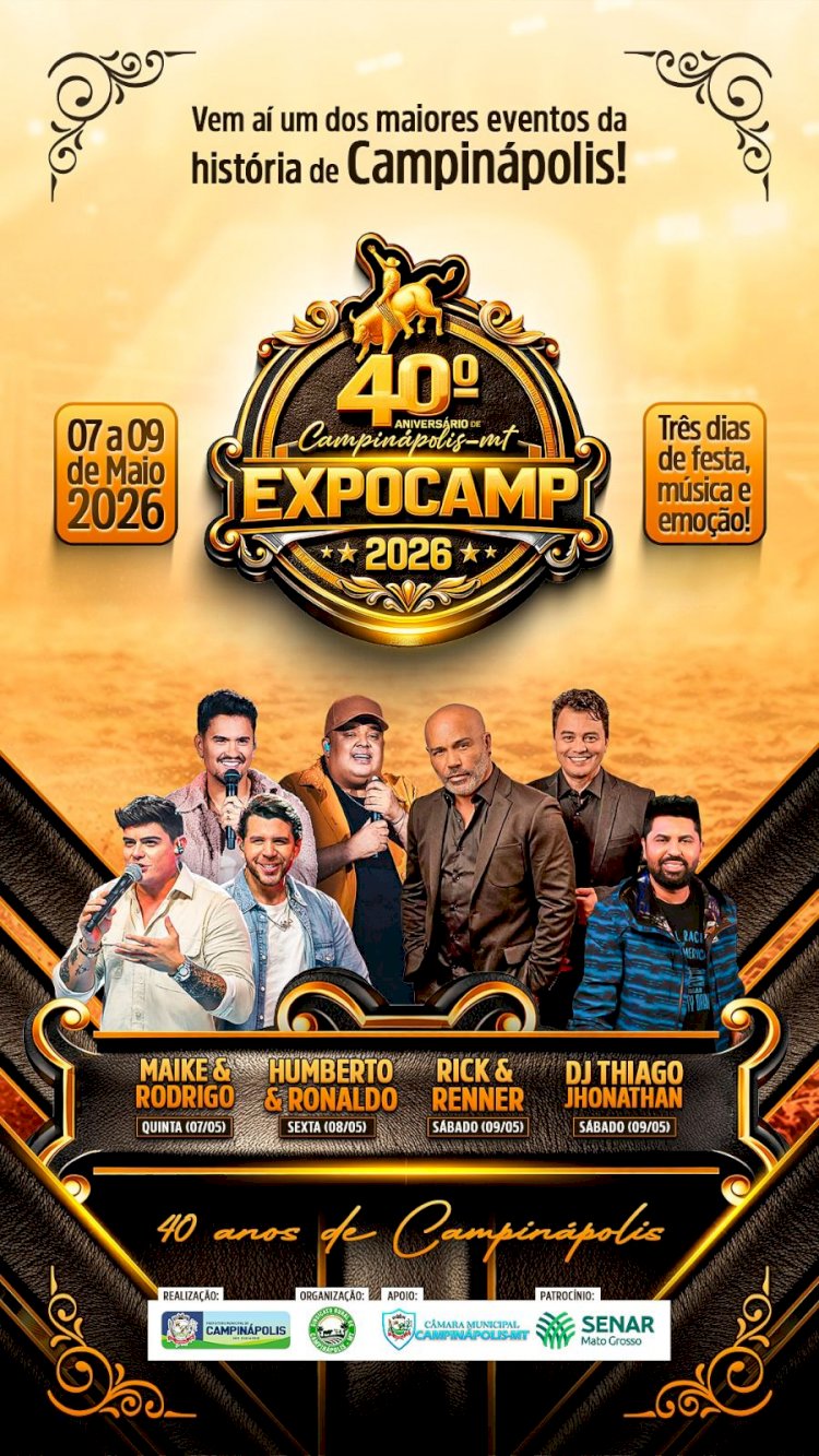 Expocamp 2026 inicia na próxima semana em Campinápolis